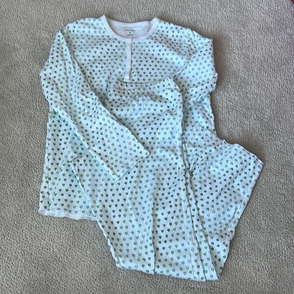 Roller Rabbit size small green and blue hearts pajamas